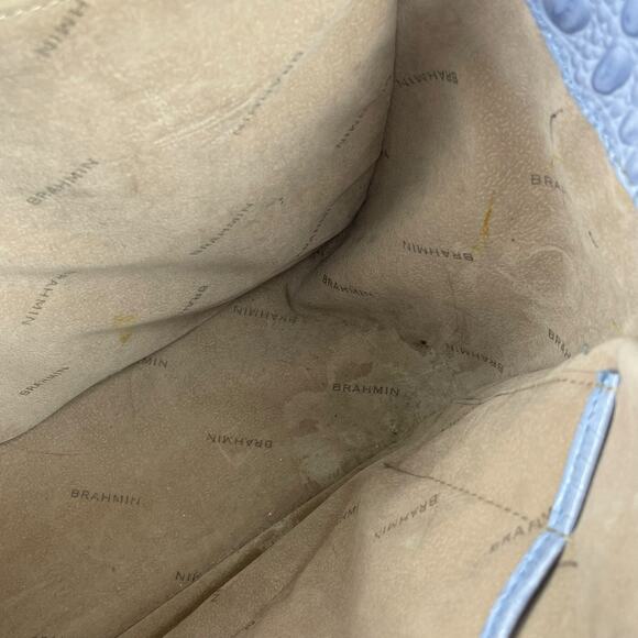 Brahmin Marianna Melbourne Leather Tote Bag Periwinkle Blue Croc Embossed - Picture 10 of 12